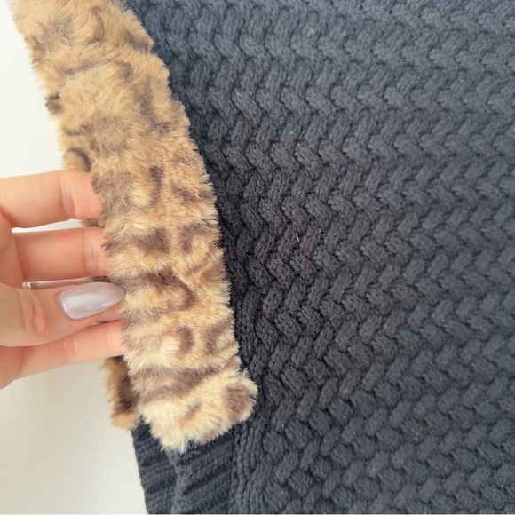 Aspen Kids Black Knit vest with Leopard Accents - Picture 4 of 8